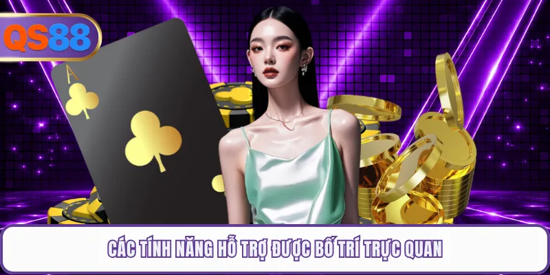 Các tính năng hỗ trợ được bố trí trực quan